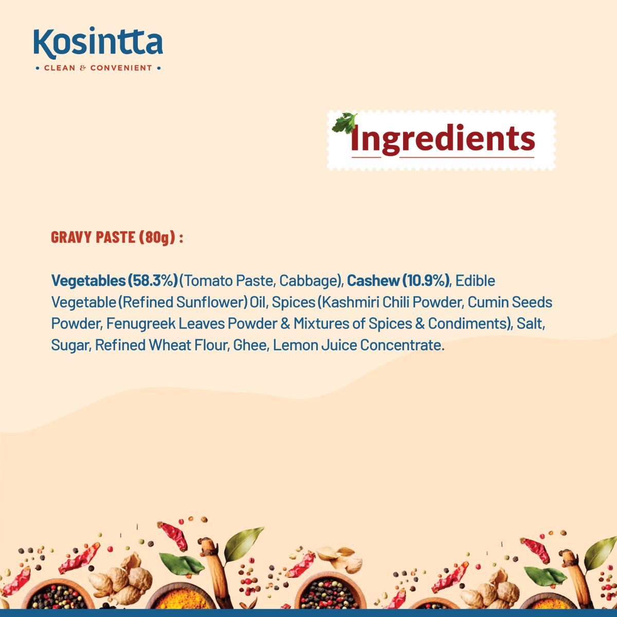 KOSINTTA® JAIN PANEER MAKHANI GRAVY PASTE