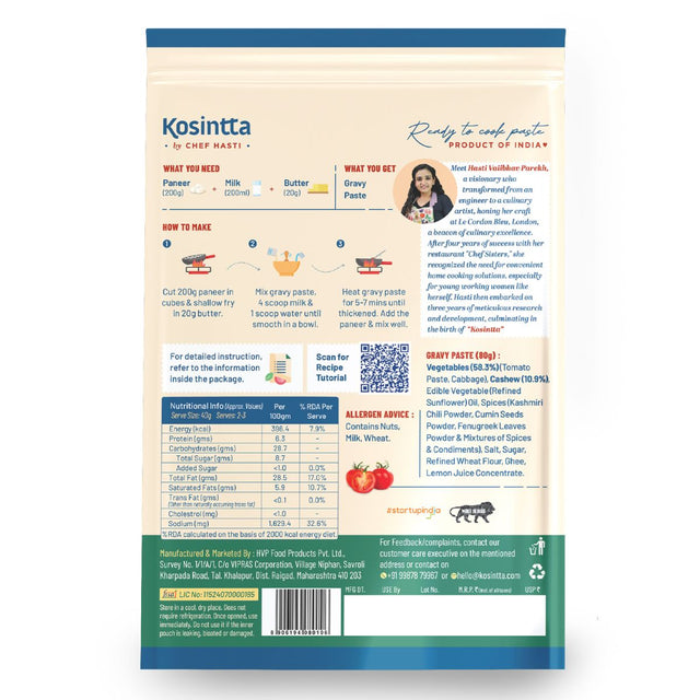 KOSINTTA® JAIN PANEER MAKHANI GRAVY PASTE