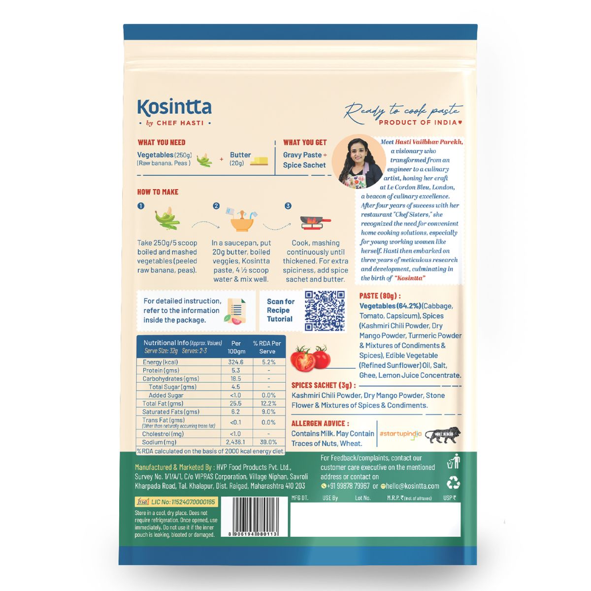 KOSINTTA® JAIN PAV BHAJI PASTE