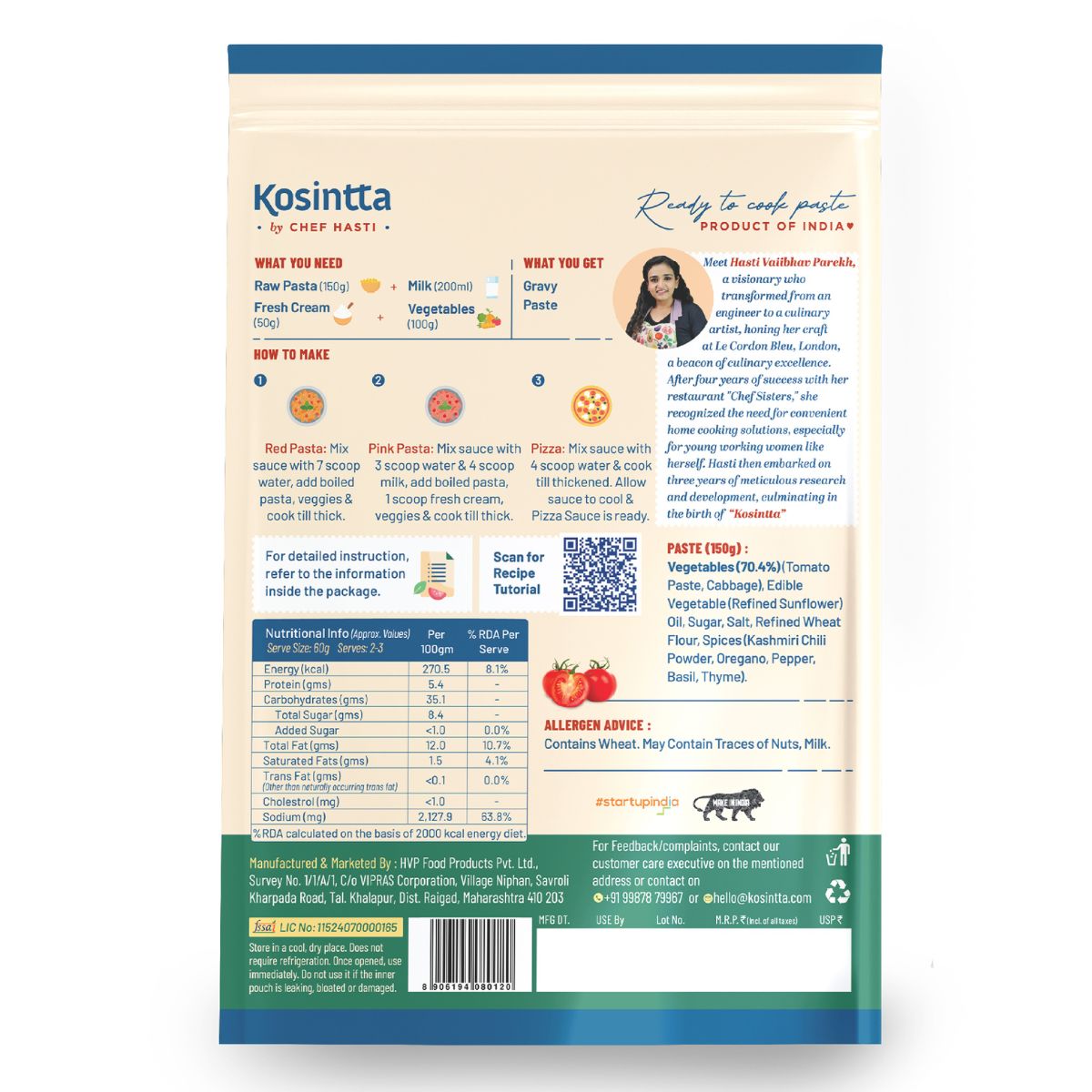 KOSINTTA® JAIN PIZZA PASTA SAUCE