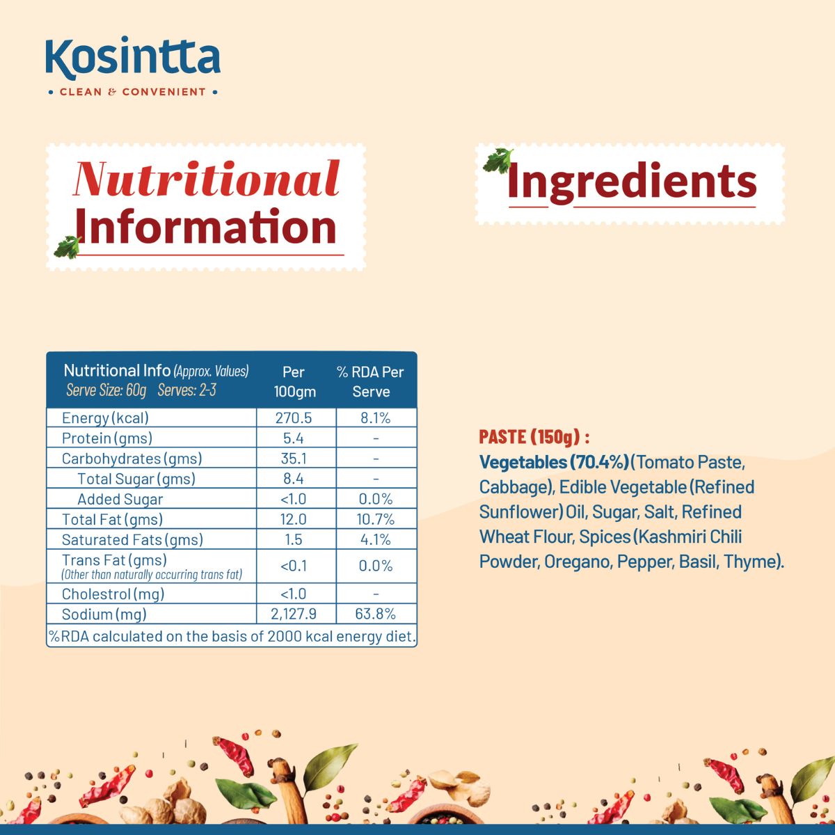KOSINTTA® JAIN PIZZA PASTA SAUCE