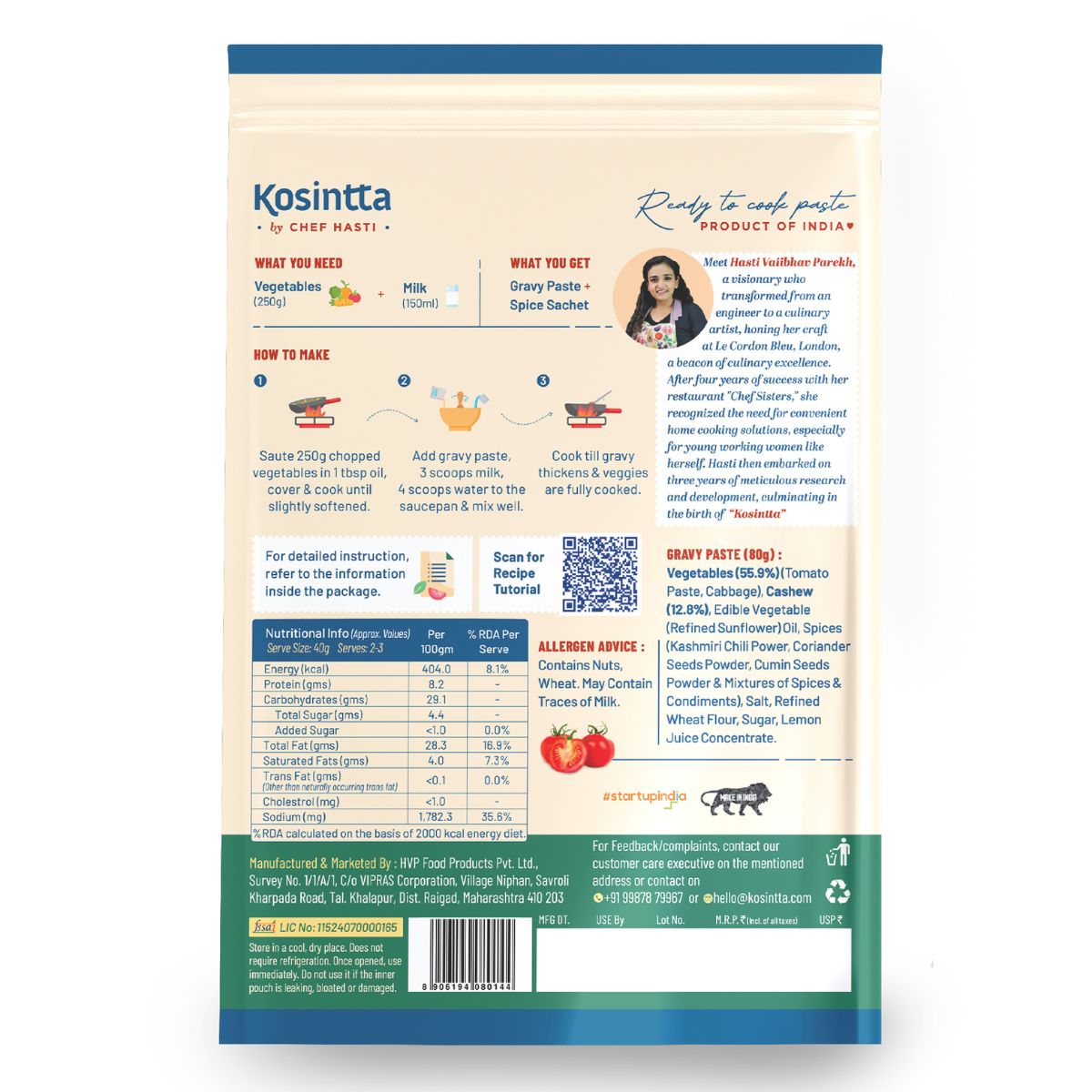 KOSINTTA® JAIN VEG KADHAI GRAVY PASTE