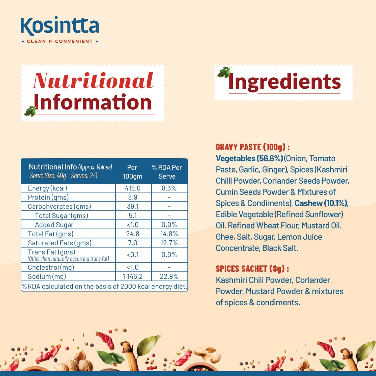 KOSINTTA® CHICKEN TIKKA MASALA PASTE