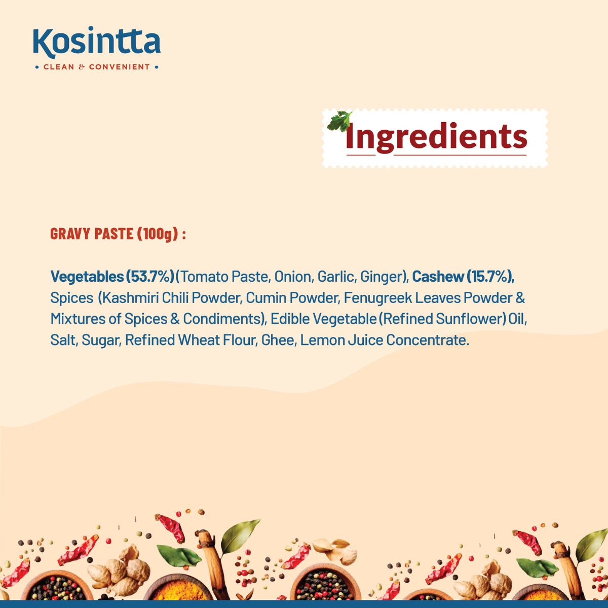 KOSINTTA® PANEER MAKHANI GRAVY PASTE