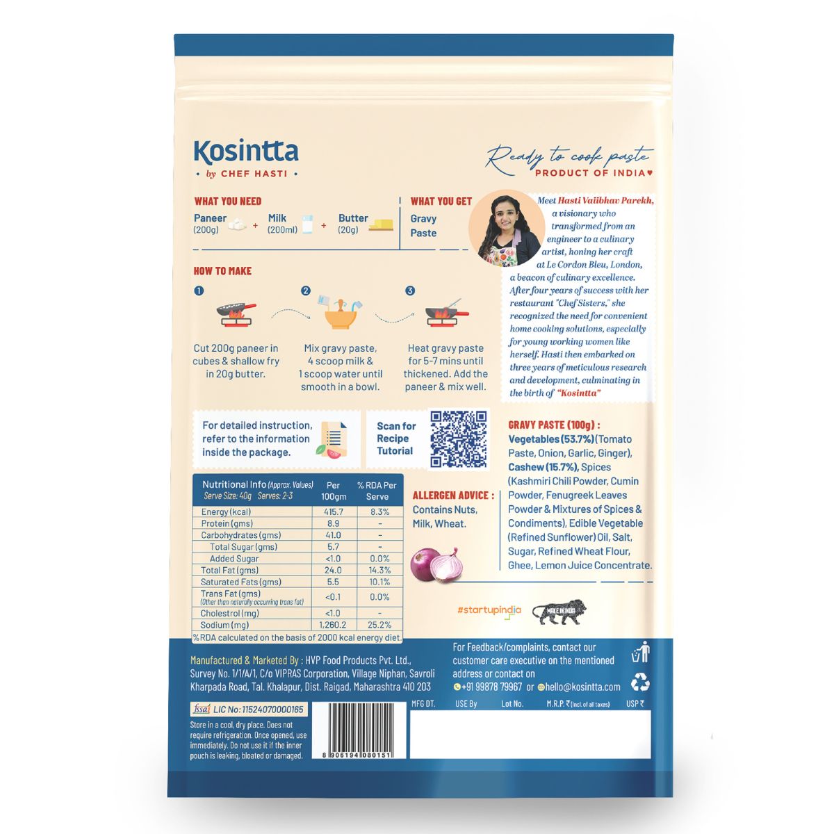 KOSINTTA® PANEER MAKHANI GRAVY PASTE