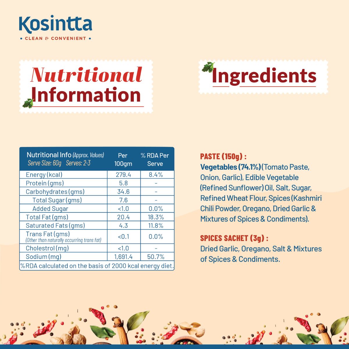KOSINTTA® PIZZA PASTA SAUCE