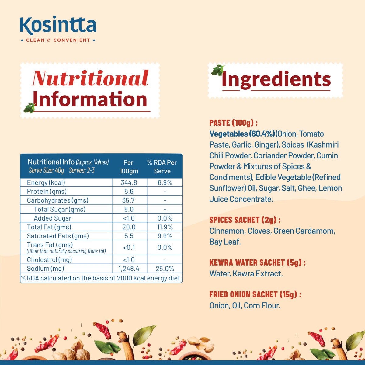 KOSINTTA® VEG SHAHI BIRYANI PASTE